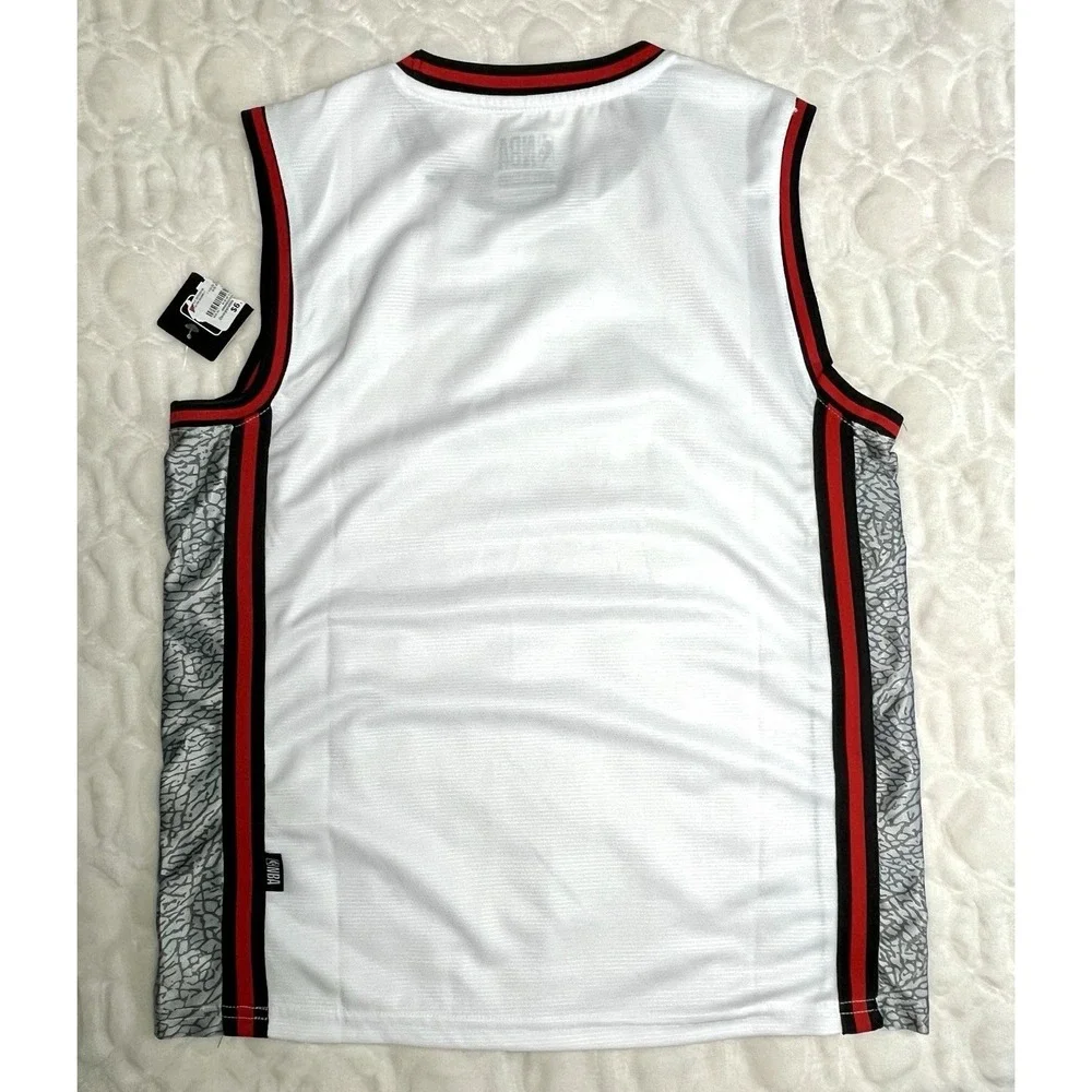 NBA Youth Basketball Jersey Tank Top White Mesh Athletic Sleeveless Shirt 18-20